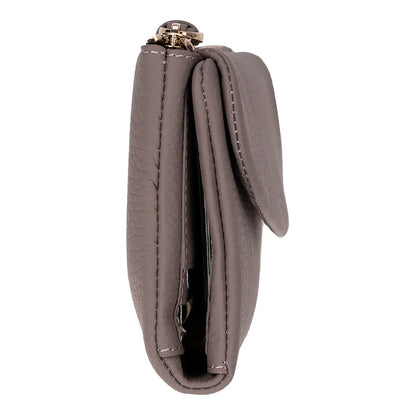 Women’s Leather Wallet Handbag with Zip Closure