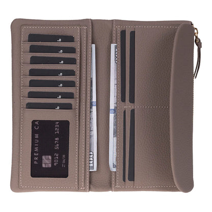 Women’s Leather Wallet Handbag with Zip Closure