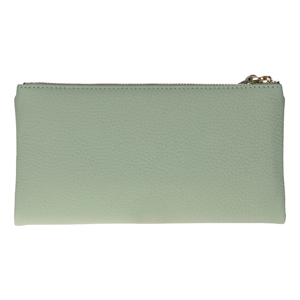 Women’s Leather Wallet Handbag with Zip Closure