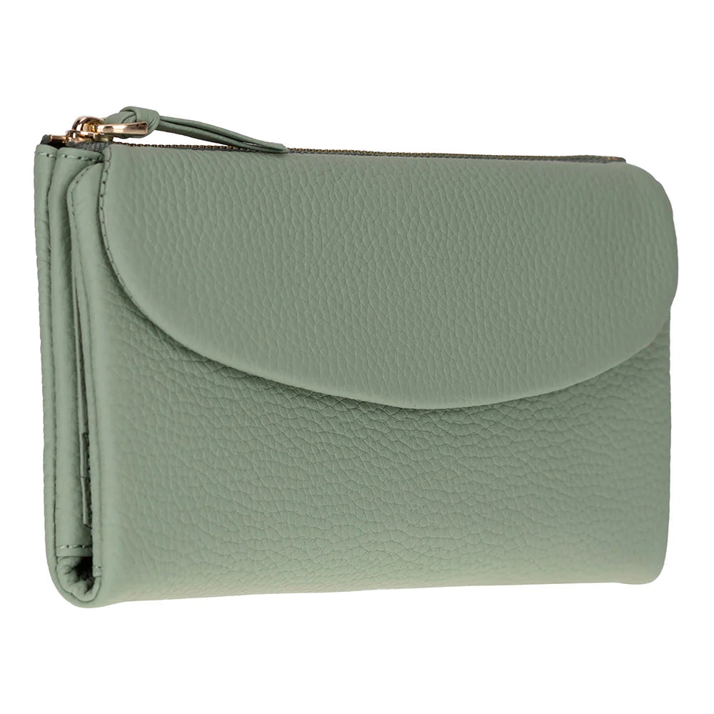 Women’s Leather Wallet Handbag with Zip Closure
