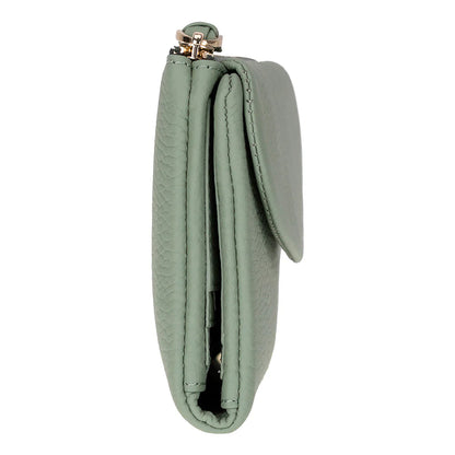 Women’s Leather Wallet Handbag with Zip Closure