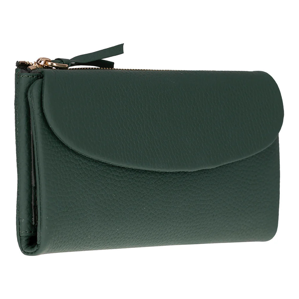 Women’s Leather Wallet Handbag with Zip Closure