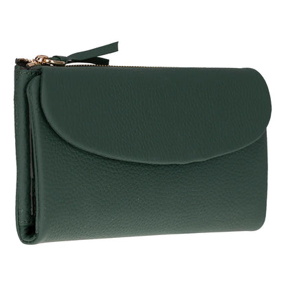 Women’s Leather Wallet Handbag with Zip Closure