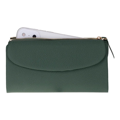 Women’s Leather Wallet Handbag with Zip Closure