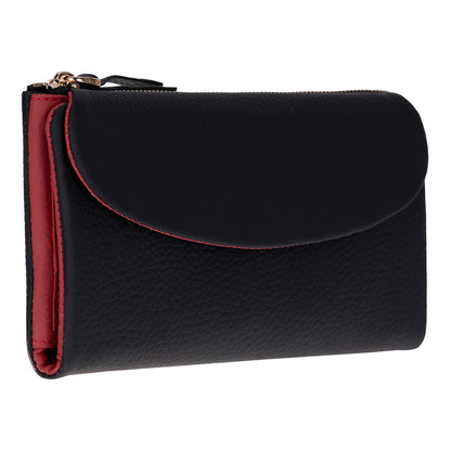 Women’s Leather Wallet Handbag with Zip Closure