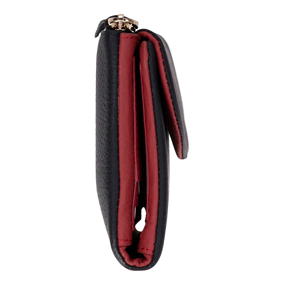 Women’s Leather Wallet Handbag with Zip Closure