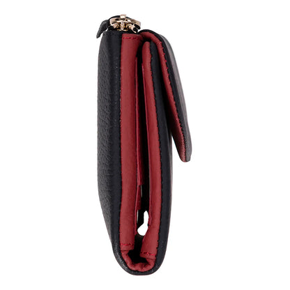 Women’s Leather Wallet Handbag with Zip Closure
