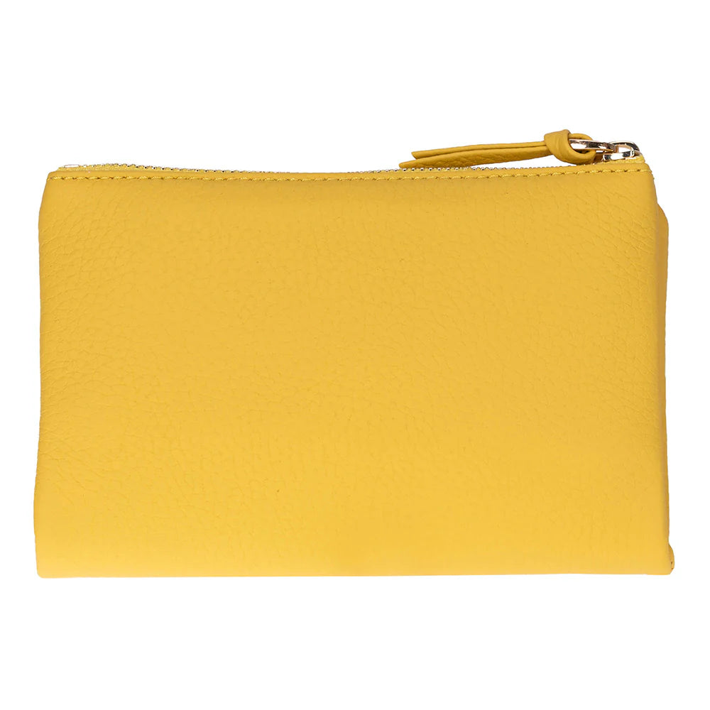 Women’s Compact Leather Wallet Handbag with Zip Closure