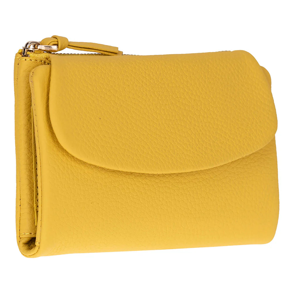 Women’s Compact Leather Wallet Handbag with Zip Closure
