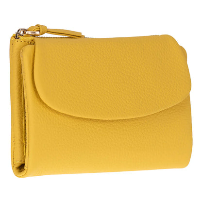 Women’s Compact Leather Wallet Handbag with Zip Closure