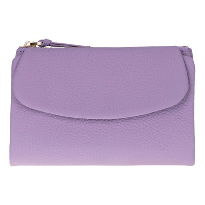 Women’s Compact Leather Wallet Handbag with Zip Closure