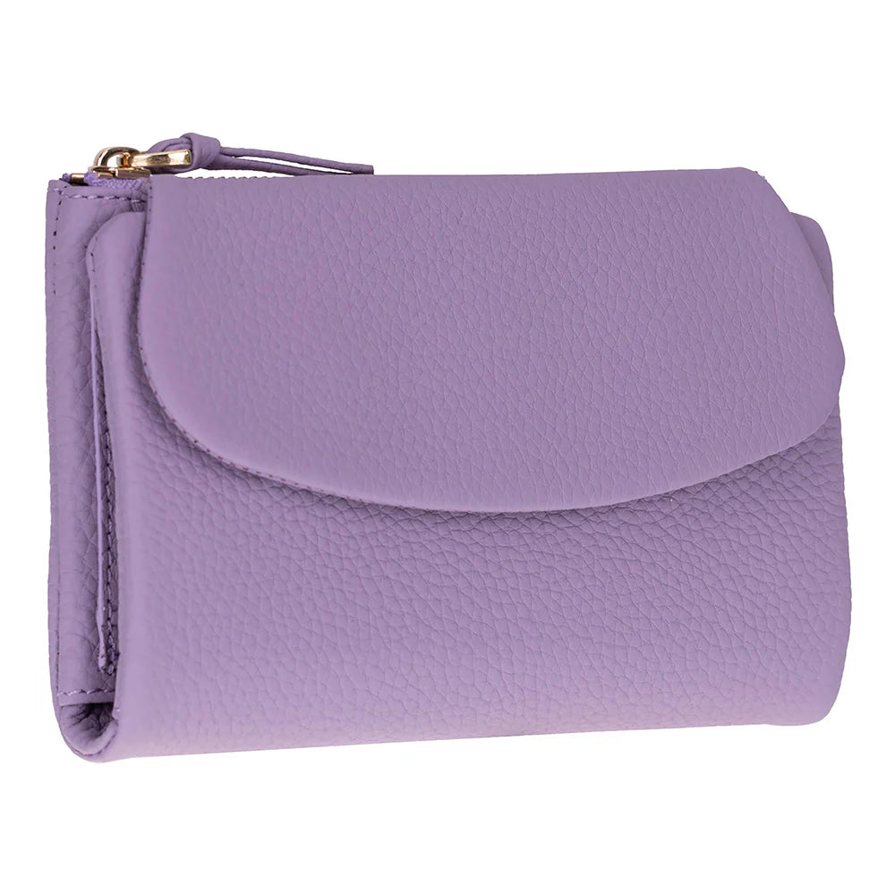 Women’s Compact Leather Wallet Handbag with Zip Closure