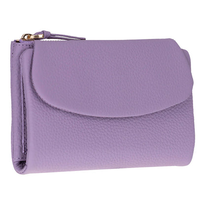 Women’s Compact Leather Wallet Handbag with Zip Closure