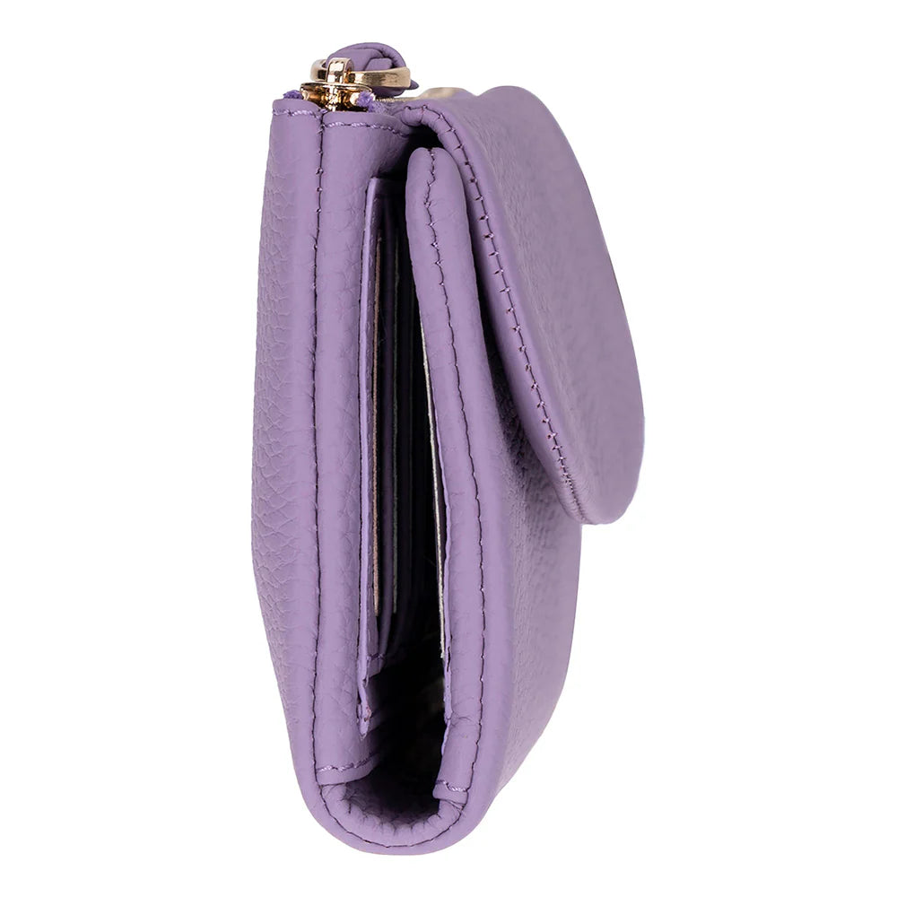 Women’s Compact Leather Wallet Handbag with Zip Closure