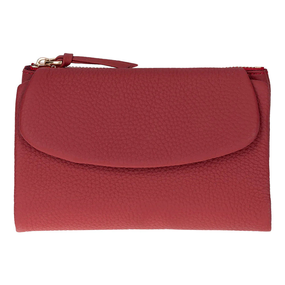 Women’s Compact Leather Wallet Handbag with Zip Closure