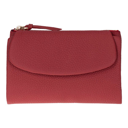Women’s Compact Leather Wallet Handbag with Zip Closure