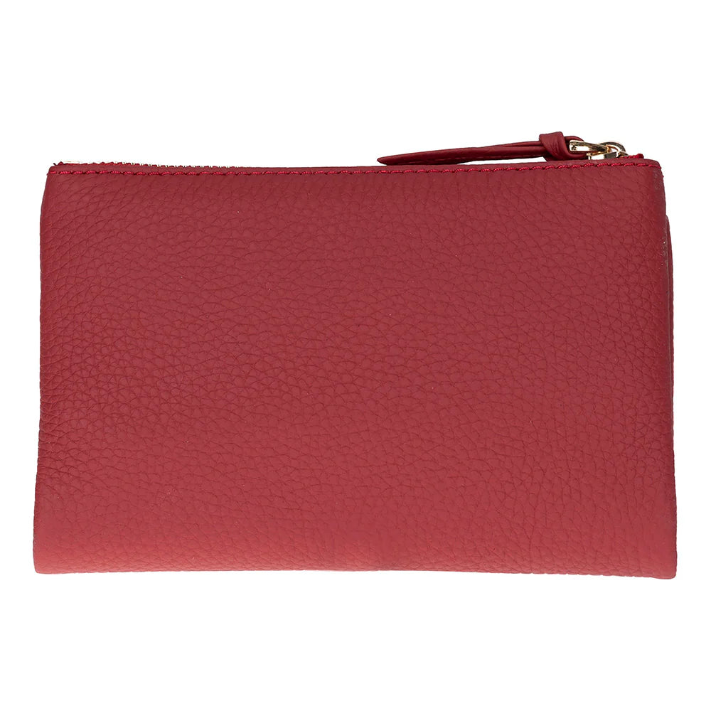 Women’s Compact Leather Wallet Handbag with Zip Closure
