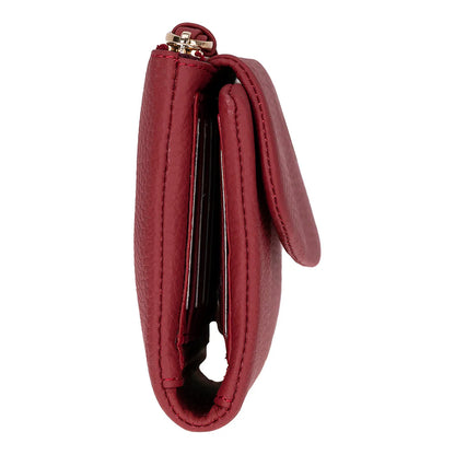 Women’s Compact Leather Wallet Handbag with Zip Closure