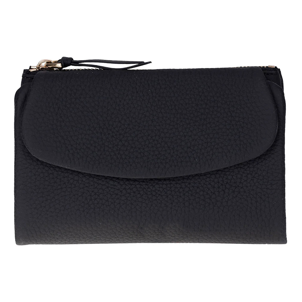 Women’s Compact Leather Wallet Handbag with Zip Closure