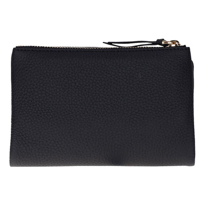 Women’s Compact Leather Wallet Handbag with Zip Closure