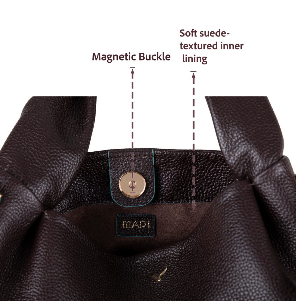 Pebbled Leather Shopper Women's Tote Bag