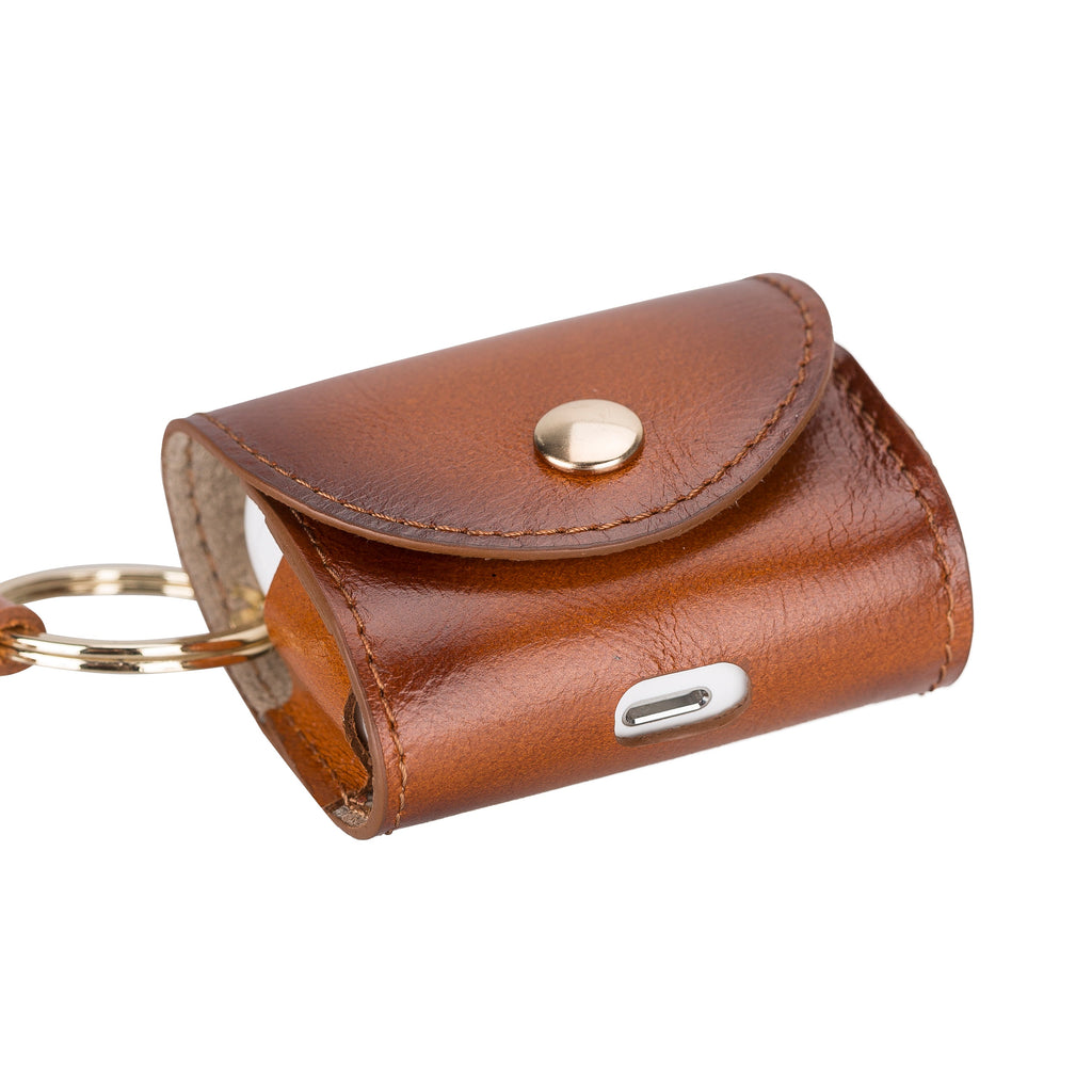 Mai Snap Air Pods 3 And Air Pods 4 Leather Case With Hook