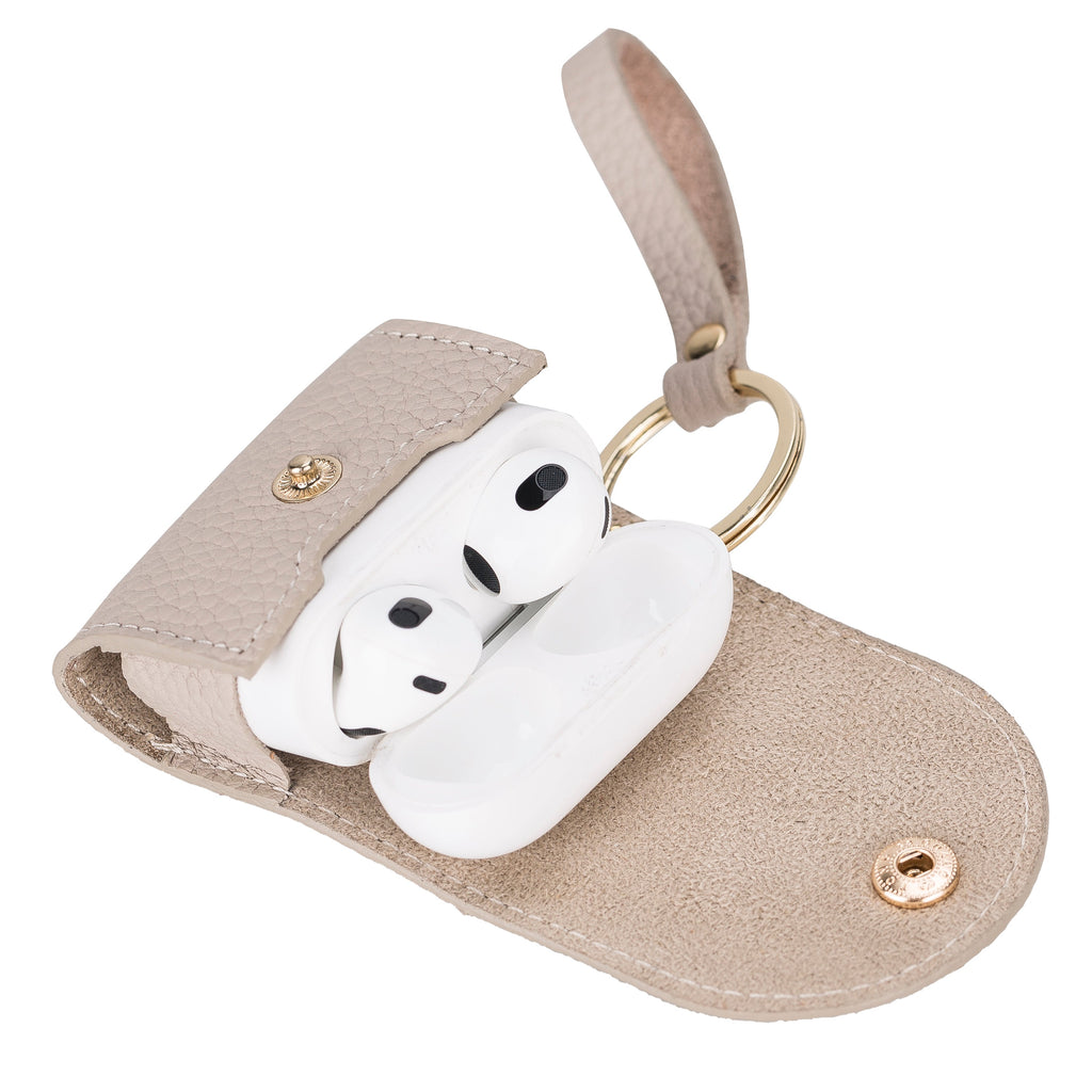 Mai Snap Air Pods 3 And Air Pods 4 Leather Case With Hook
