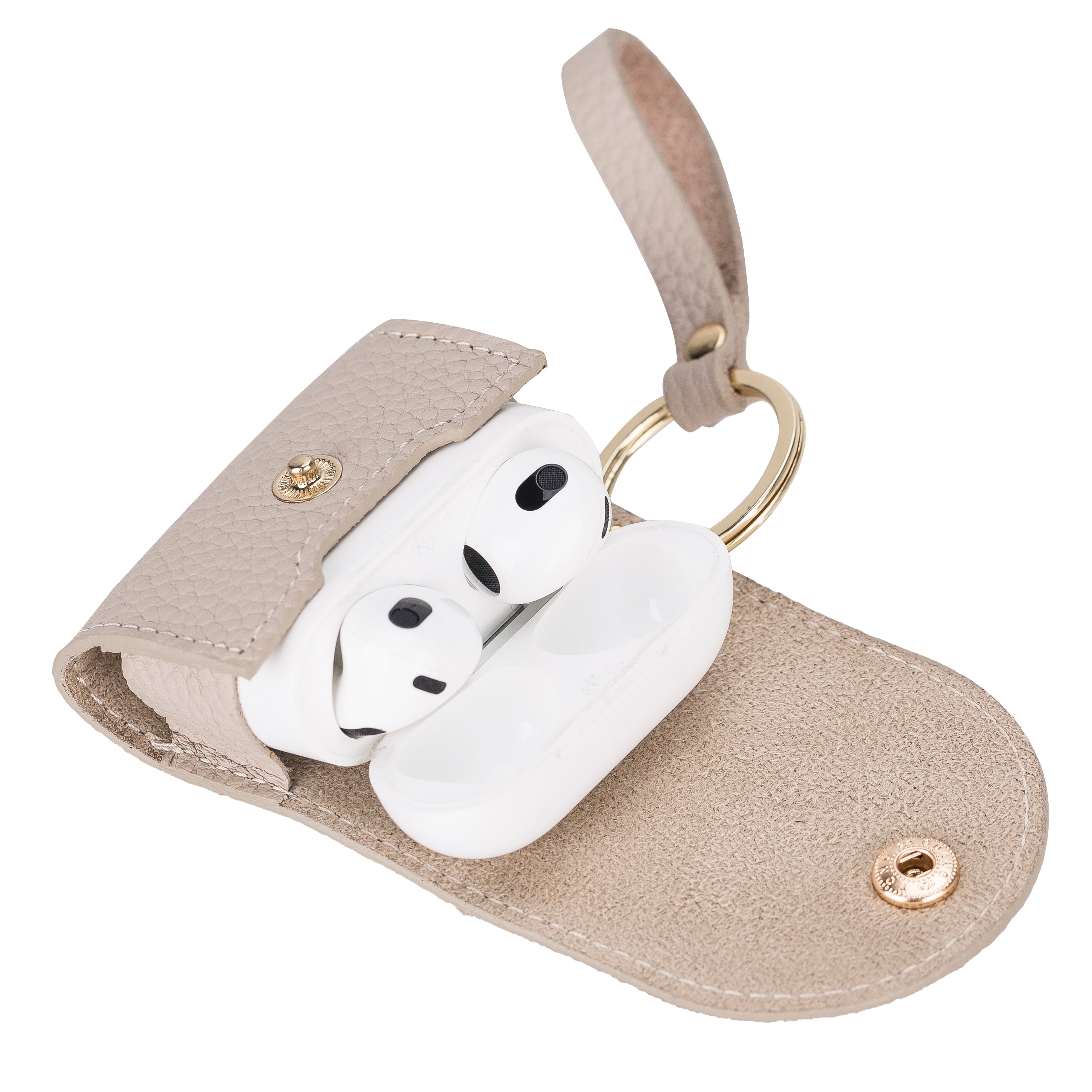 Mai Snap Air Pods 3 And Air Pods 4 Leather Case With Hook