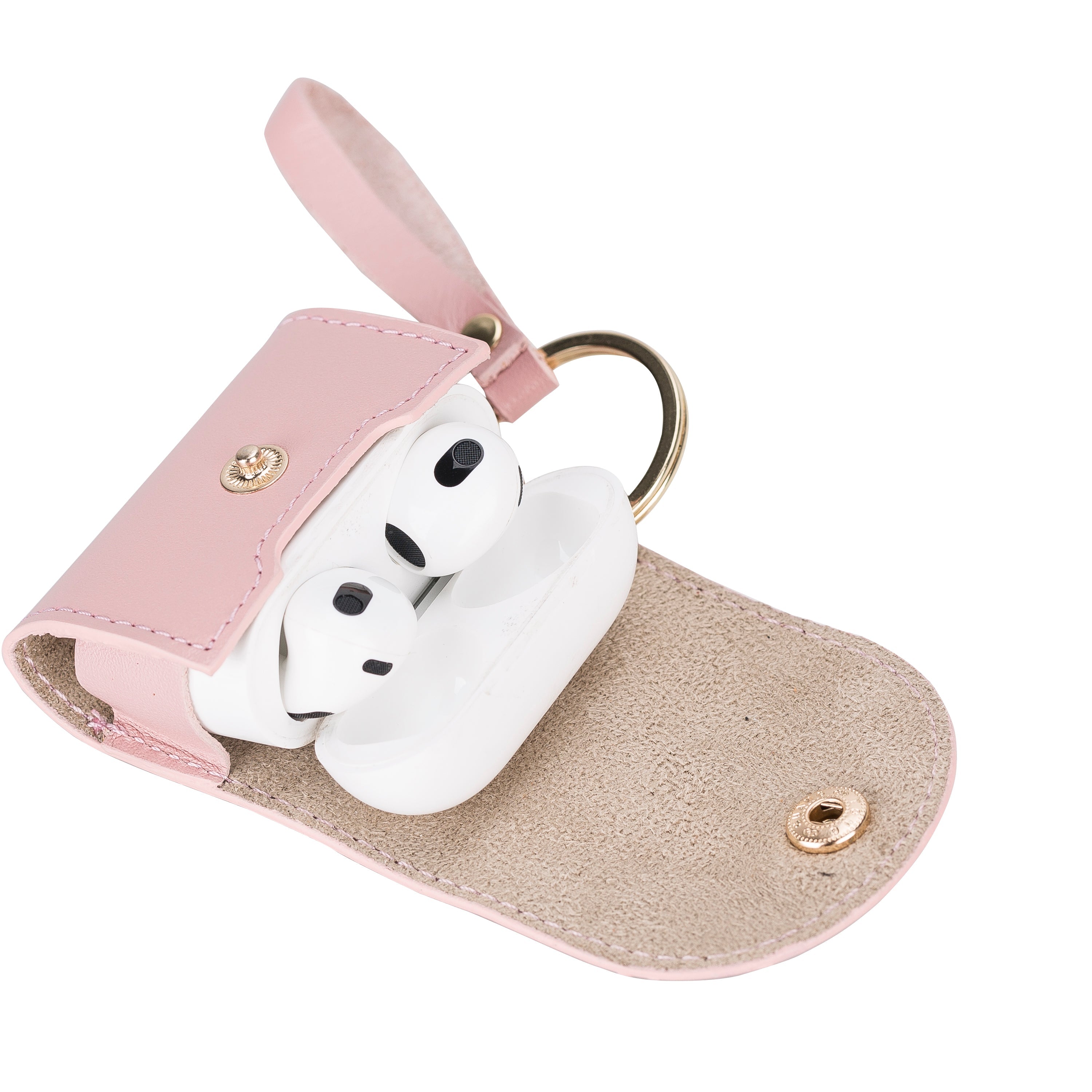 Mai Snap Air Pods 3 And Air Pods 4 Leather Case With Hook