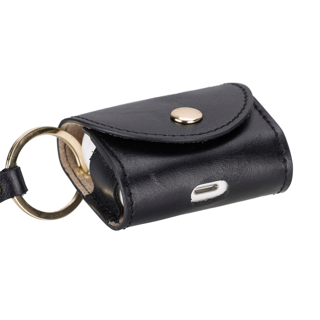 Mai Snap Air Pods 3 And Air Pods 4 Leather Case With Hook