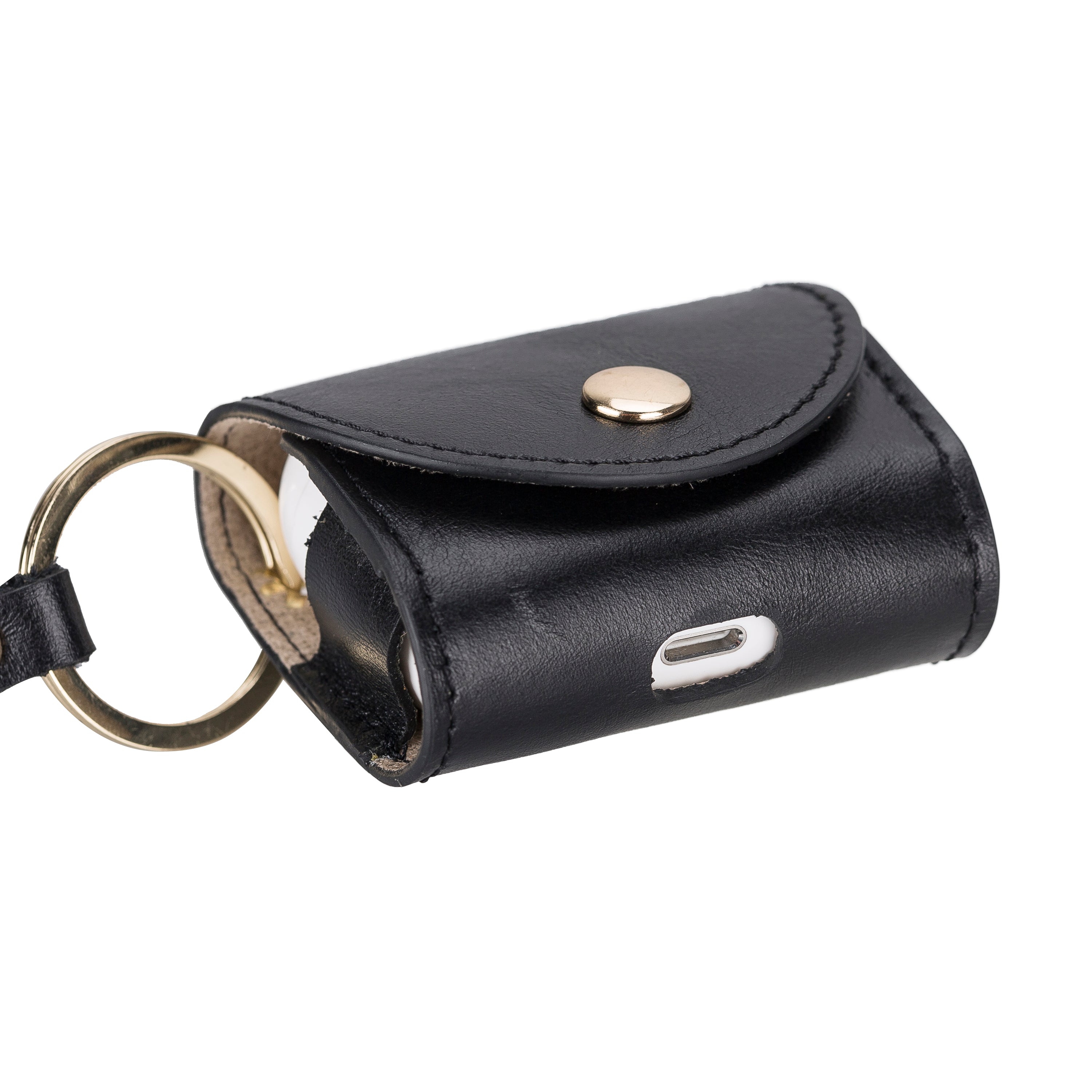 Mai Snap Air Pods 3 And Air Pods 4 Leather Case With Hook