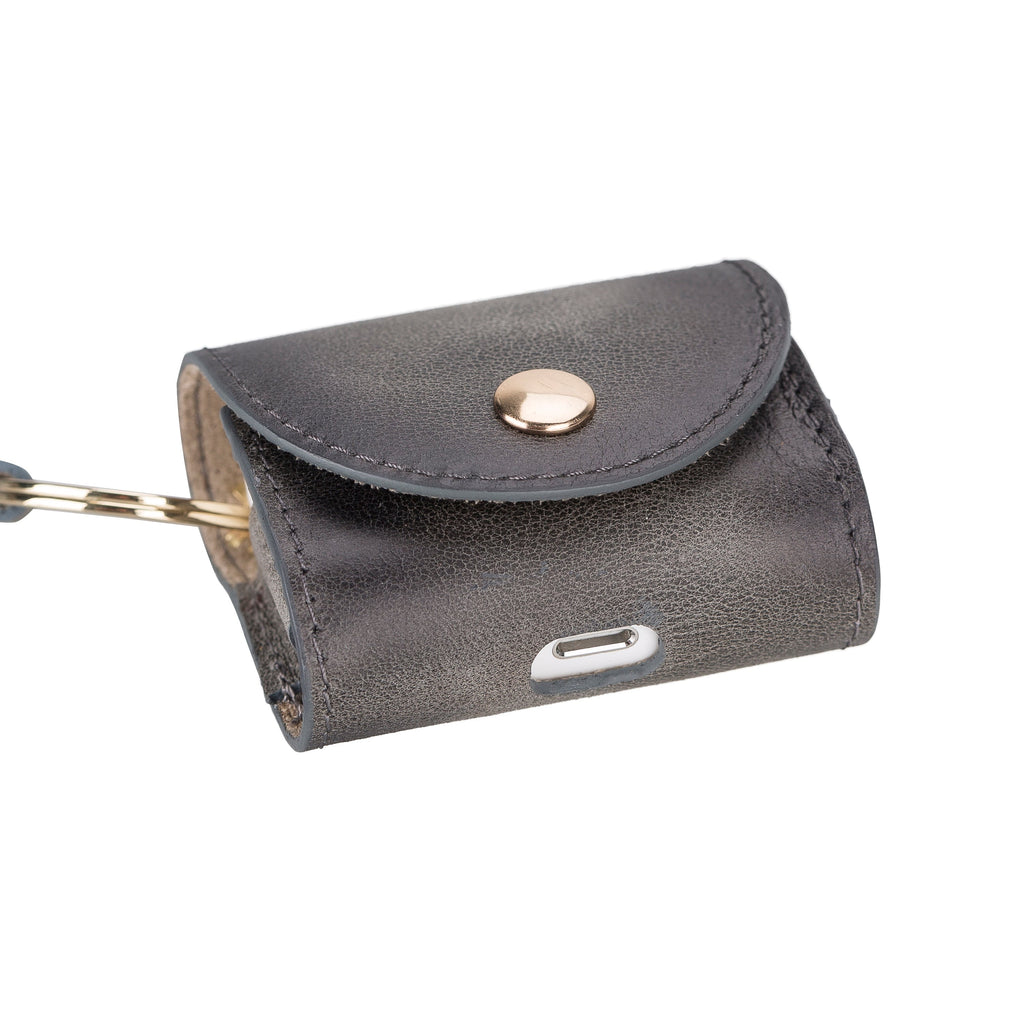 Mai Snap Air Pods 3 And Air Pods 4 Leather Case With Hook