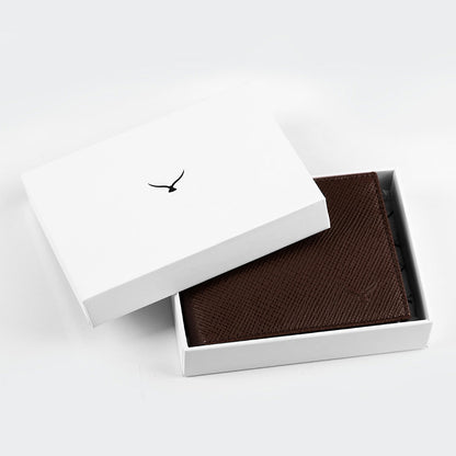 Men Leather Bifold Wallet With Two Compartments