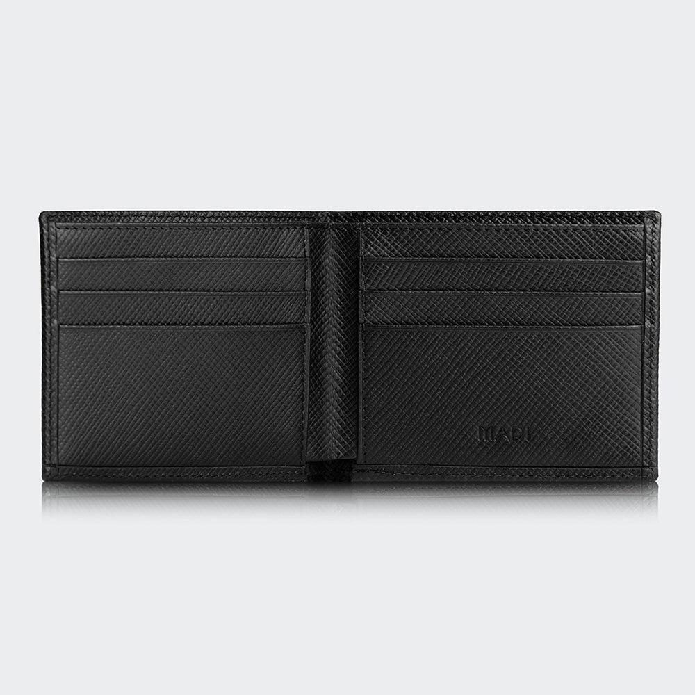 Men Leather Bifold Wallet With Two Compartments