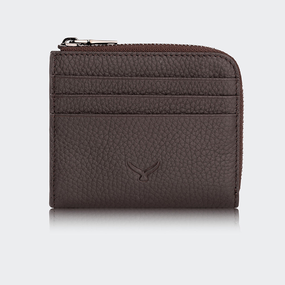 Men Leather Card Holder With Zipper