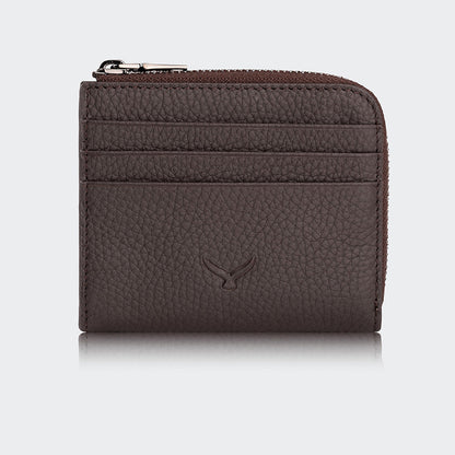 Men Leather Card Holder With Zipper