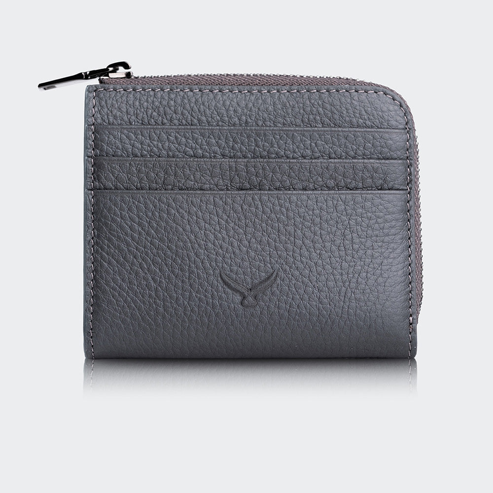 Men Leather Card Holder With Zipper