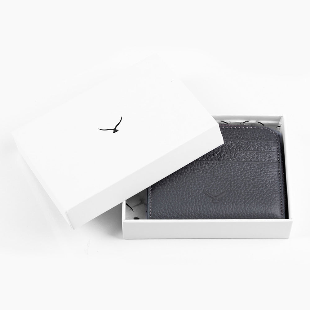 Men Leather Card Holder With Zipper