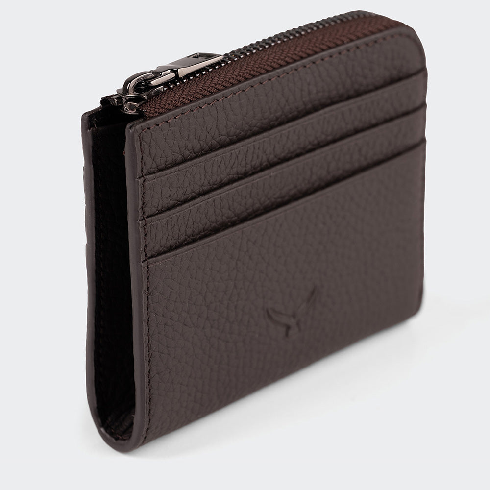 Men Leather Card Holder With Zipper