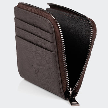 Men Leather Card Holder With Zipper