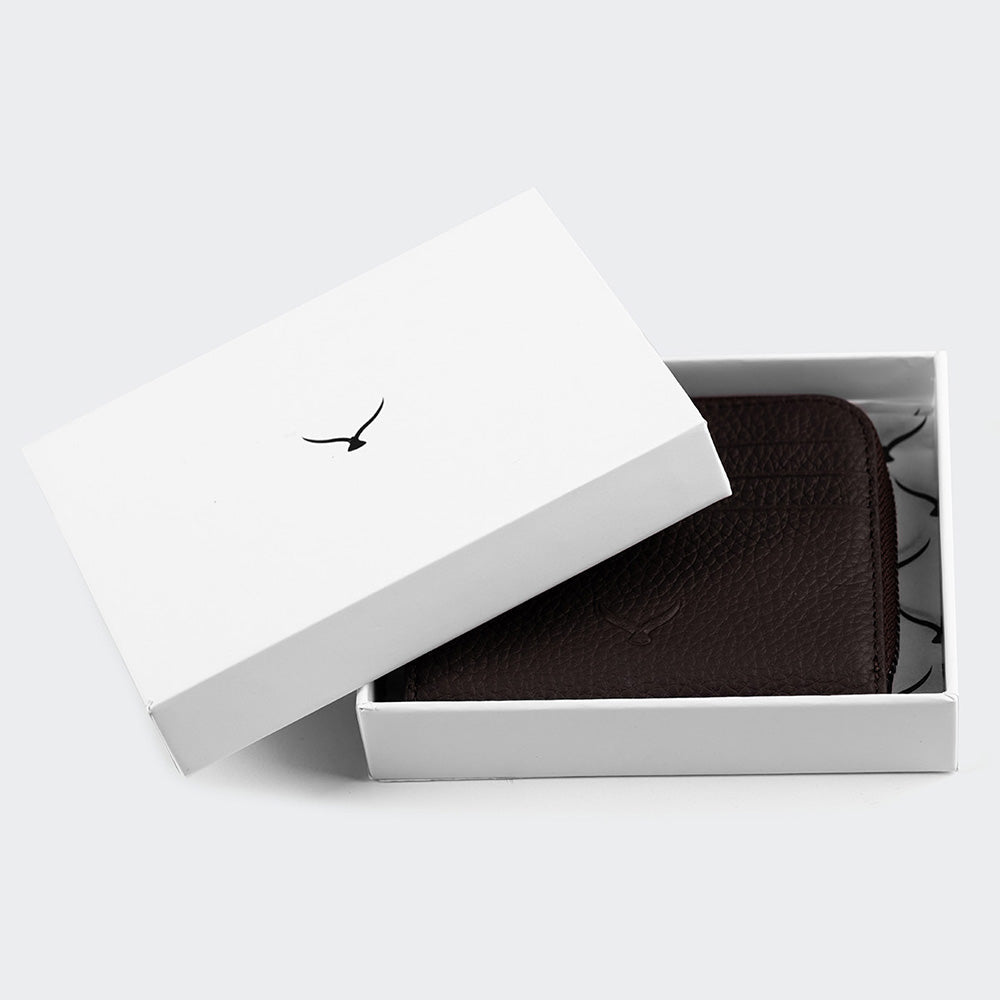 Men Leather Card Holder With Zipper