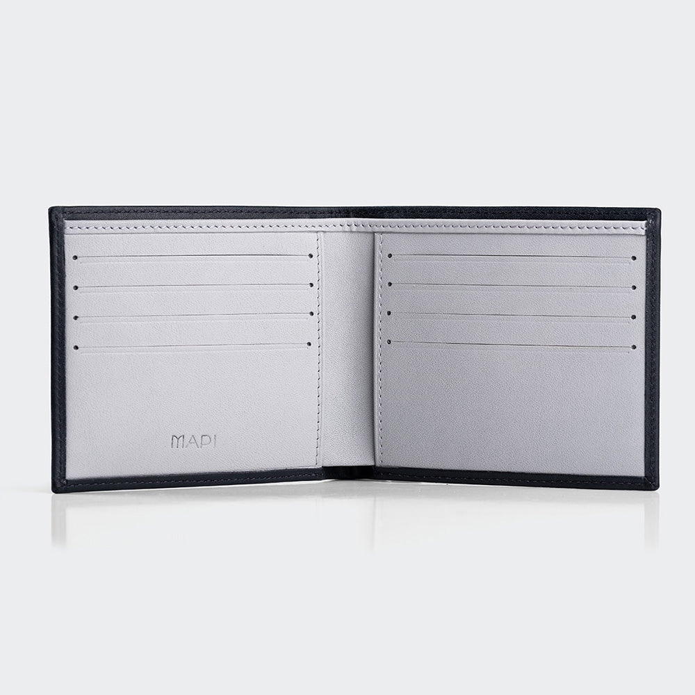 Mens Leather Wallet With Two Compartments And Coin Packets