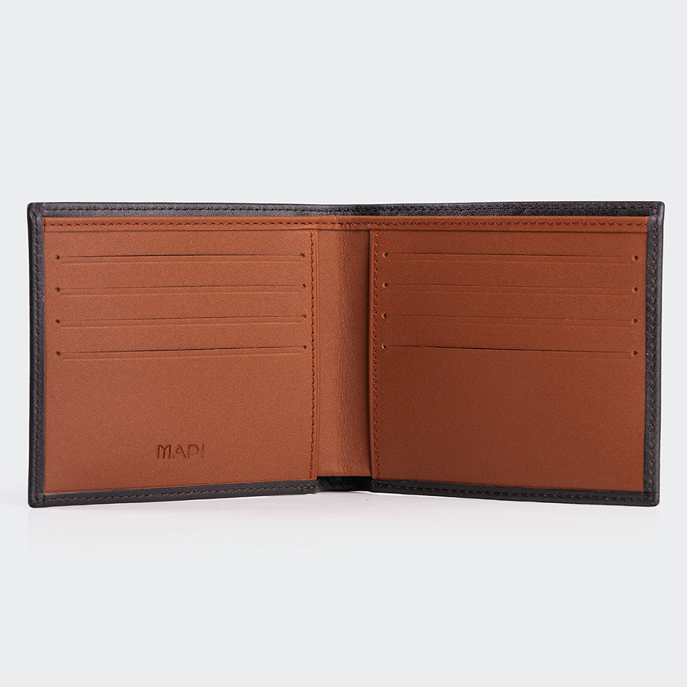 Mens Leather Wallet With Two Compartments And Coin Packets
