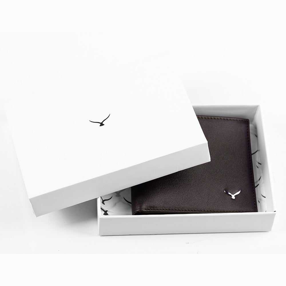 Mens Leather Wallet With Two Compartments And Coin Packets