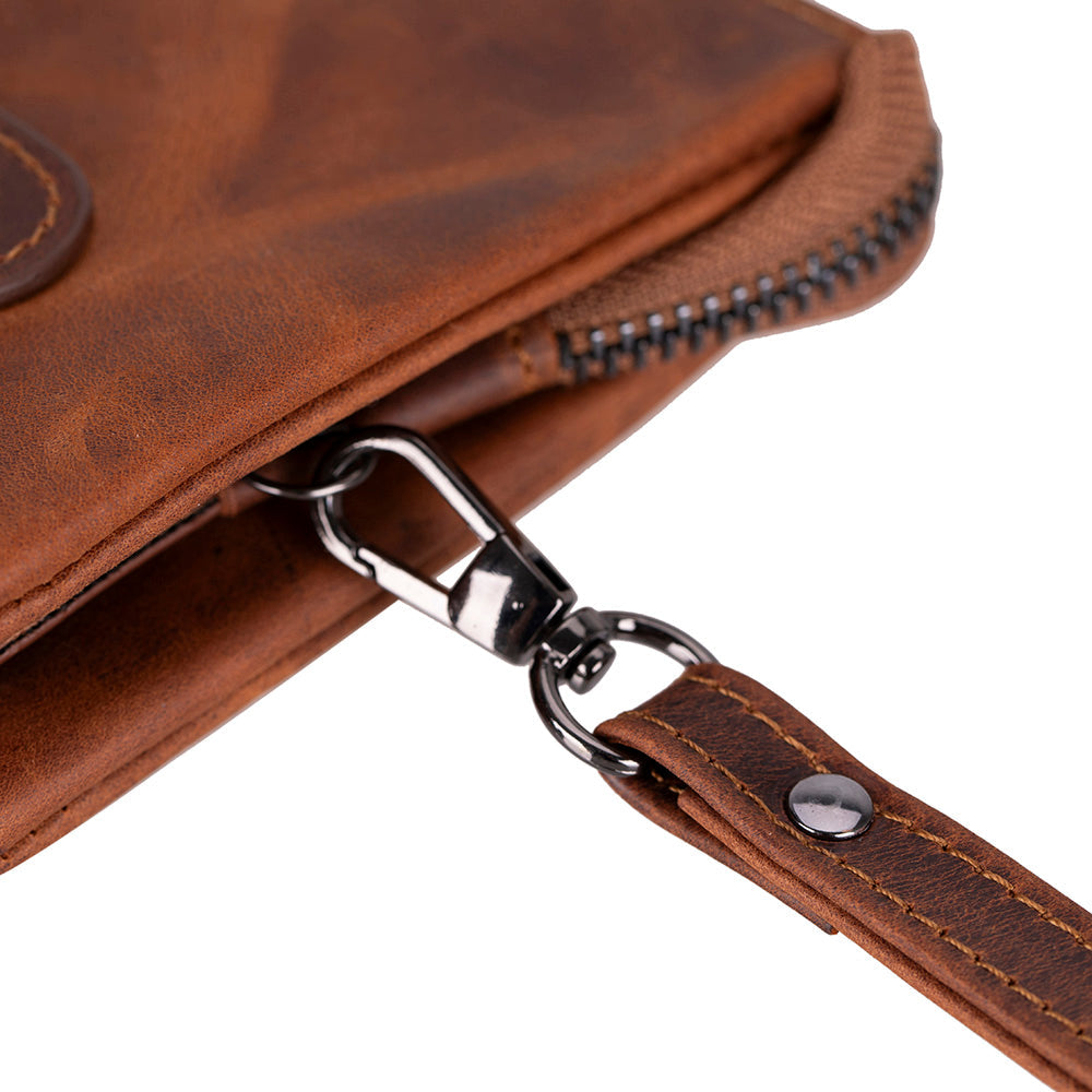 Monarch Leather Unisex Wristlet Bag with Smart Pockets