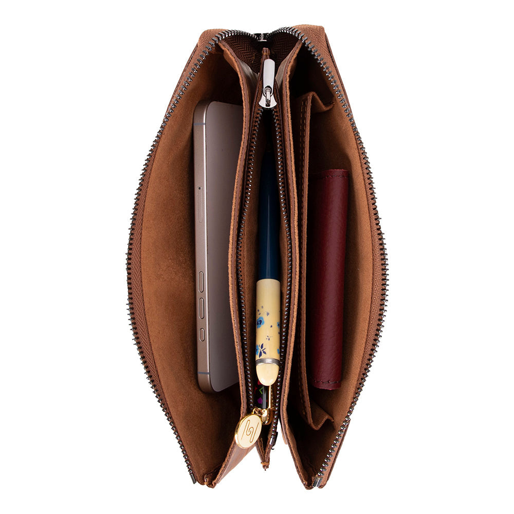 Monarch Leather Unisex Wristlet Bag with Smart Pockets