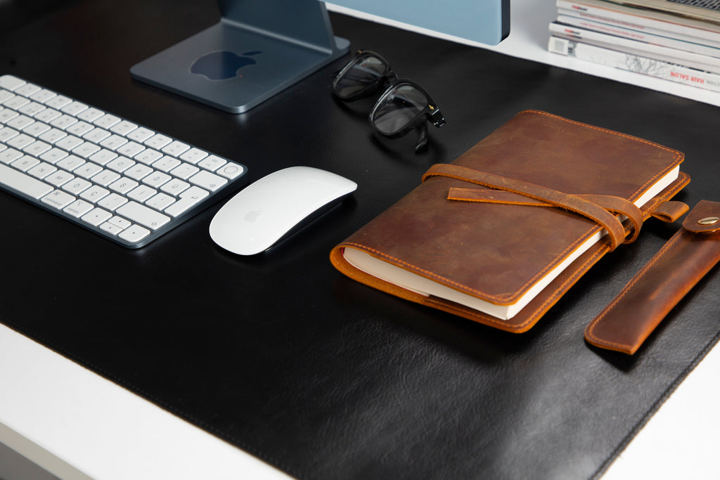 Natural Leather Desk Mat 35.8" x 18.9" (37 Cm x 80 Cm)