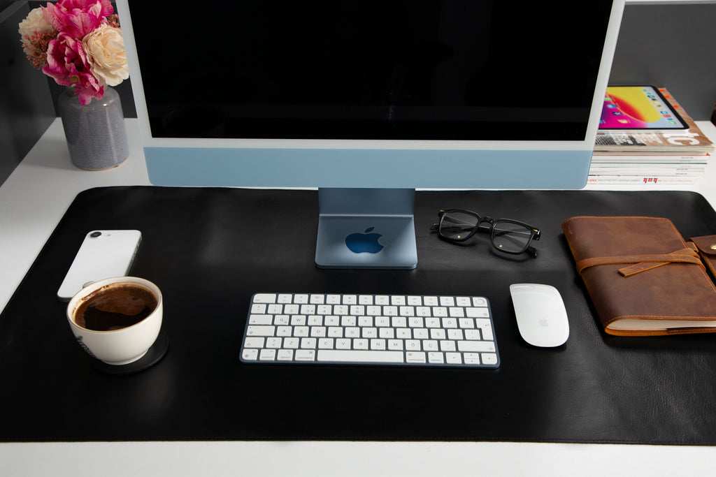 Natural Leather Desk Mat 35.8" x 18.9" (37 Cm x 80 Cm)