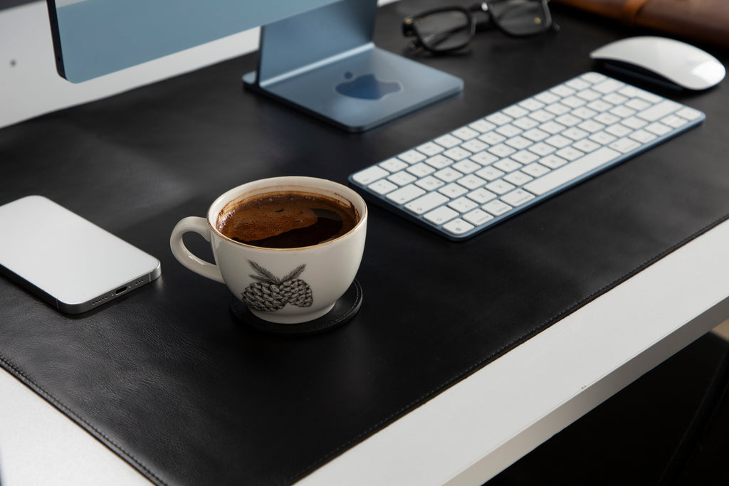 Natural Leather Desk Mat 35.8" x 18.9" (37 Cm x 80 Cm)