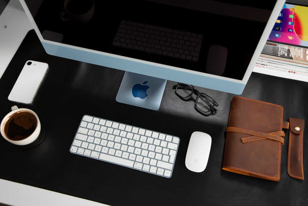 Natural Leather Desk Mat 35.8" x 18.9" (37 Cm x 80 Cm)